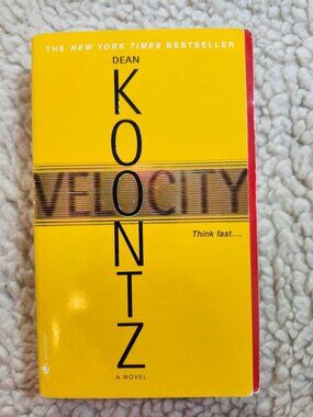Dean Koontz Velocity Paperback 2006 Bantam Mass Market Thriller Yellow Cover
